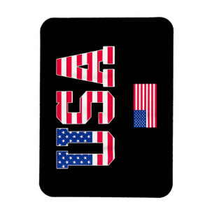 4. Juli Shirt USA Patriotic US American Flag W Magnet