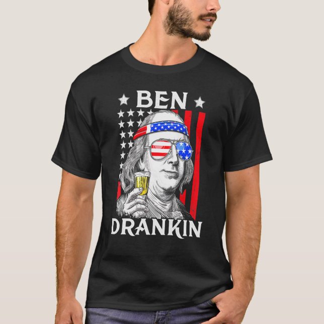 4. Juli Shirts für Männer Ben Drankin Benjamin Fr (Vorderseite)