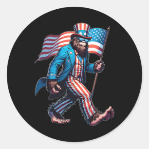 4. Juli Shirts Patriotische amerikanische Flagge B Runder Aufkleber
