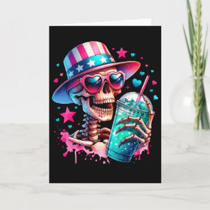 4. Juli Skelett Retro Trendige Mama Totenkopf Mama Karte