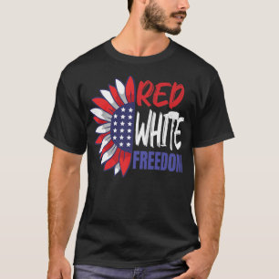 4. Juli Sonnenblume American Flag Red White frei T-Shirt
