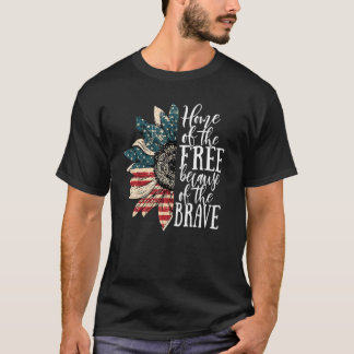 4. Juli Sonnenblumen Zuhause des Gratis wegen T-Shirt