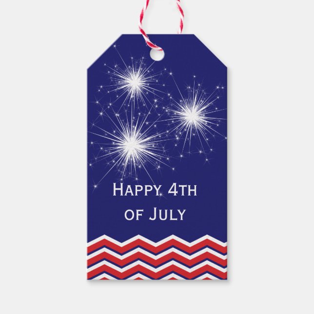 4. Juli Sparkler Tag 2 Geschenkanhänger (Vorderseite)