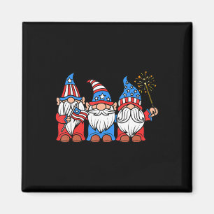 4. Juli Spaß Patriotic Gnomes USA Pride Amerika Magnet