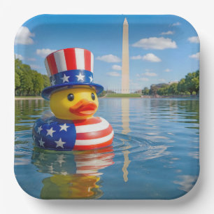 4. Juli-Spielzeugente im Reflecting Pool Pappteller