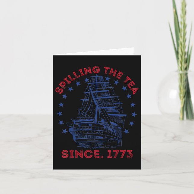 4. Juli Spilling der Tee seit 1773 Funny Retr Karte (Vorderseite)