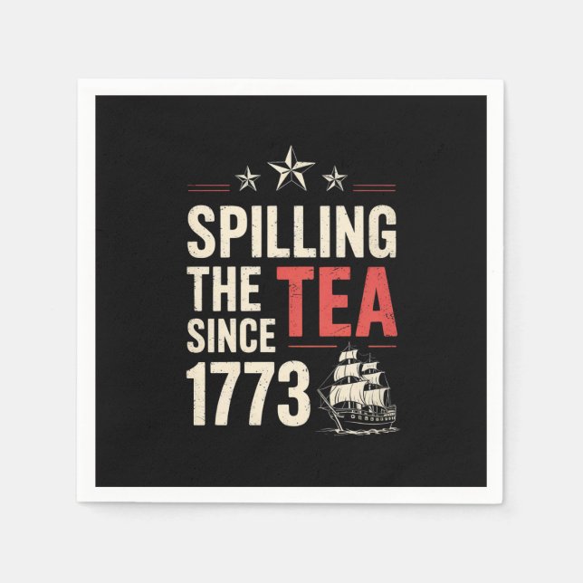 4. Juli Spilling the Tea Seit 1773 Patriotic Serviette (Vorderseite)