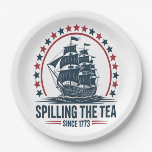 4. Juli Spilling the Tea seit 1773 Vierte von Pappteller