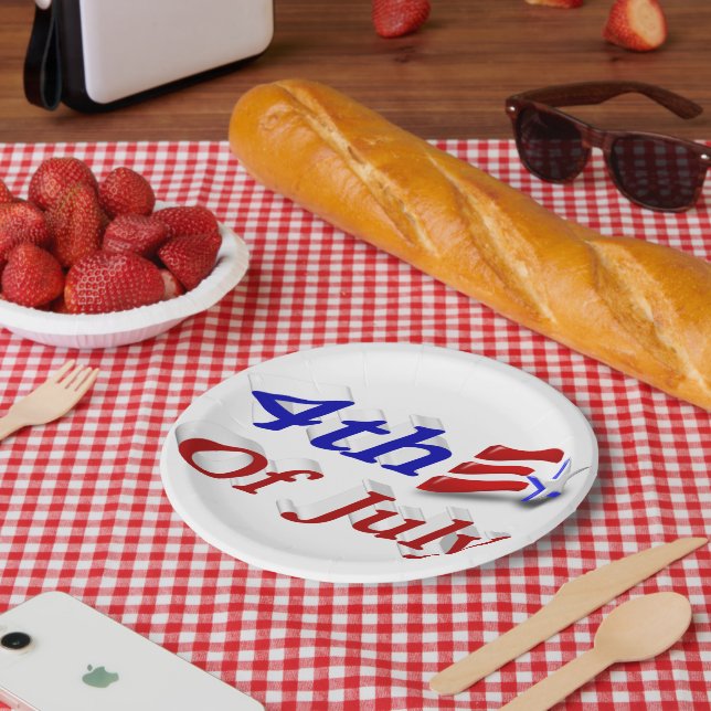 4. Juli Star Stripes Pappteller (Picknick)