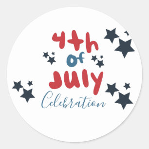 4. Juli Stars BBQ Blasenbuchstabe Runder Aufkleber