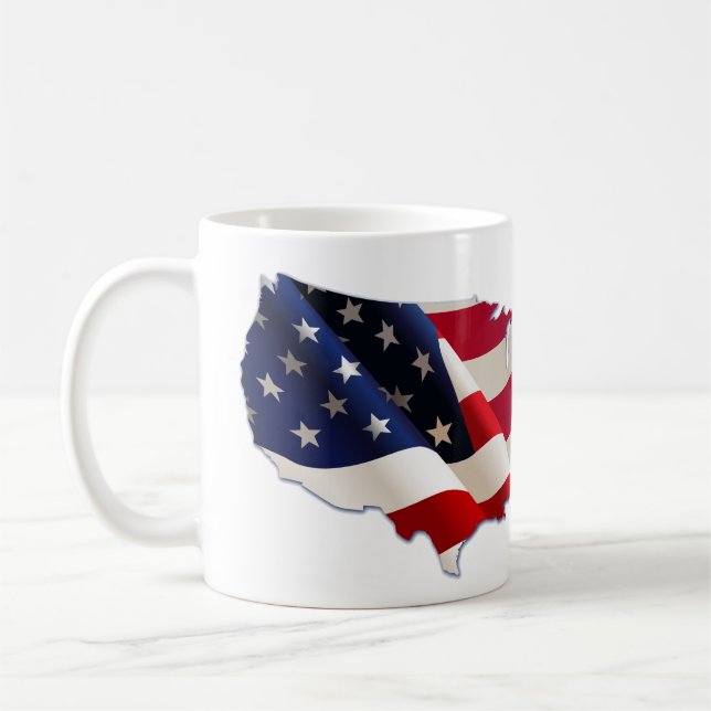 4. Juli, Stars & Stripes Map of US, Tasse (Links)