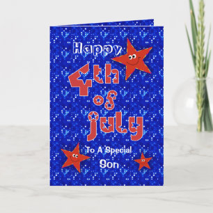 4. Juli Sterne für Sohn Karte