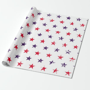 4. Juli Sterne Grunge Abstract Nahtloses Muster Geschenkpapier