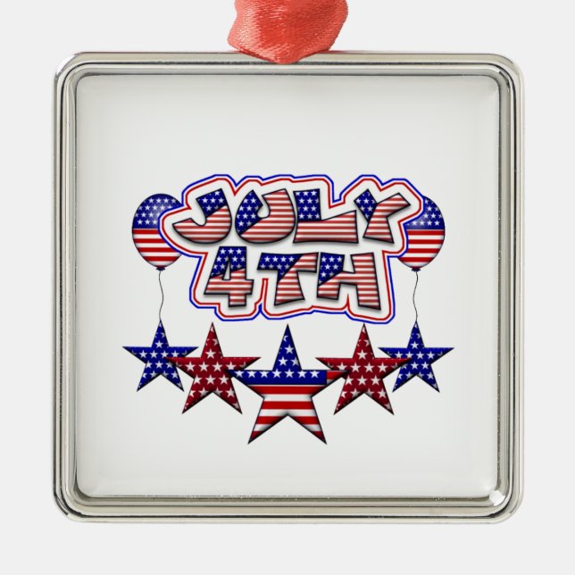 4. Juli Sterne Ornament Aus Metall (Vorne)
