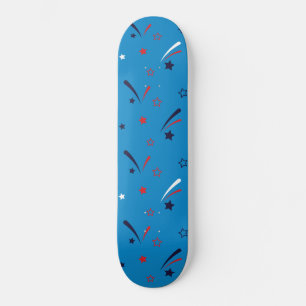 4. Juli Sterne und Feuerwerk Muster Skateboard