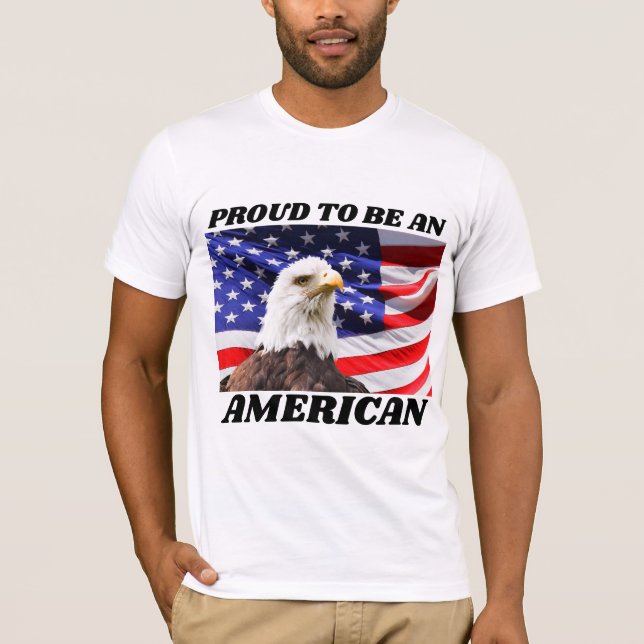 4. JULI STOLZ AMERIKANISCHE PATRIOTISCHE T - SHIRT (Vorderseite)