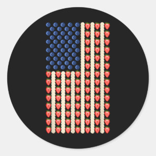 4. Juli Strawberry Jello Usa Flag Cake Men Wom Runder Aufkleber