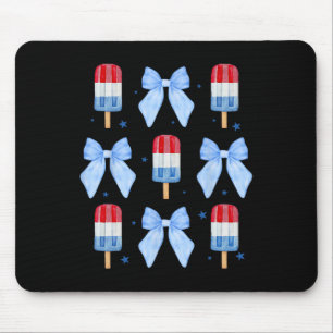 4. Juli Süße Eisstiel-Schleifen Patriotische Fraue Mousepad