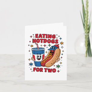 4. Juli Süße Hotdogs Feiertagskarte
