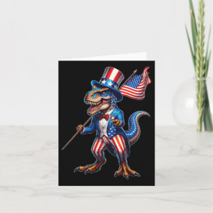 4. Juli T-rex USA Patriotic American Flag Dino Karte