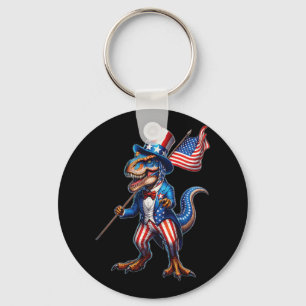 4. Juli T-Rex USA patriotische amerikanische Flagg Schlüsselanhänger