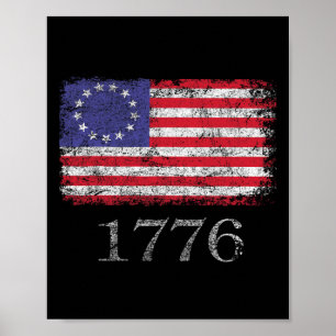 4. Juli T-Shirt Amerikanische Flagge Betsy Ross 17 Poster