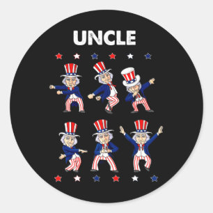 4. Juli Tanz Uncle Sam Boys Kids USA Patrio Runder Aufkleber