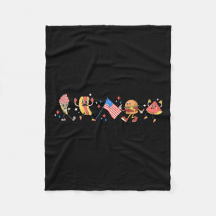 4. Juli Tanzen Ice Creme Hotdog Fleecedecke