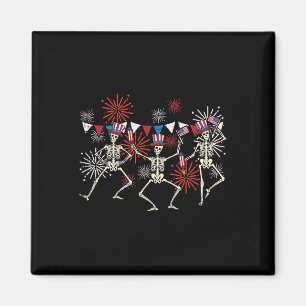 4. Juli tanzende Skelette Funny Patriotic Men Magnet