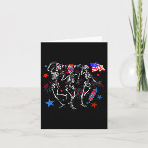 4. Juli tanzende Skelette Usa Flag Feuerwerk P Karte
