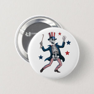 4. Juli Tanzendes Skelett Button