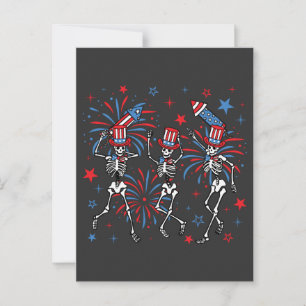 4. Juli Tanzskelette Postkarte