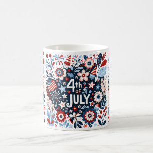 4. Juli Tasse des Blumenkaffees