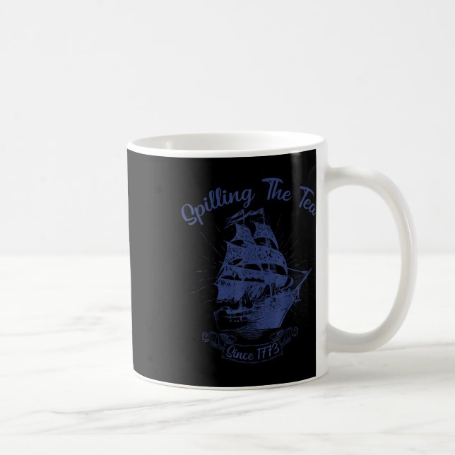 4. Juli: Tee verschütten seit 1773 Lustiges Retro Kaffeetasse (Rechts)