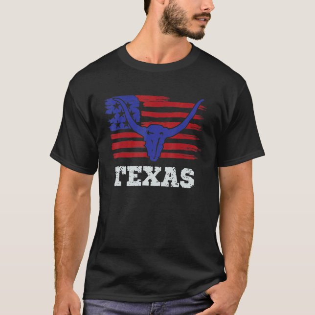4. Juli Texas Staat Outfit T-Shirt (Vorderseite)