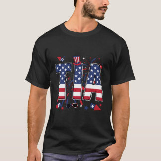 4. Juli Tia Großmutter American Flag Tia Gran T-Shirt
