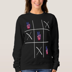 4. Juli Tic Tac Toe Peace Sign Sweatshirt