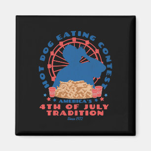 4. Juli Traditioneller Hot Dog Eating Contest Funn Magnet