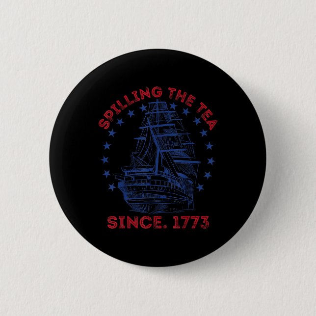 4. Juli Tratschen seit 1773 Lustig Retro Button (Vorderseite)