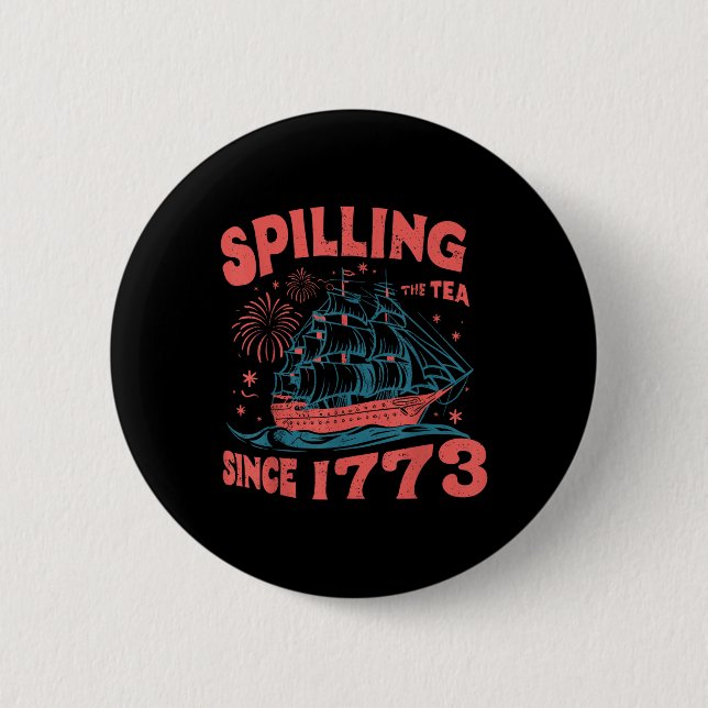 4. Juli Tratschen seit 1773 Lustiges Retro Button (Vorderseite)