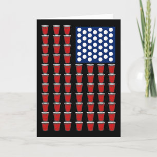 4. Juli Trendiger Roter Solo Cup Beer Pong USA-Fla Karte