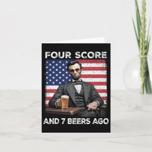 4. Juli trinken Bier Patriot Vier Score und 7 Karte