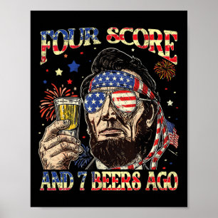 4. Juli trinken Bier Patriot Vier Score und 7 Poster
