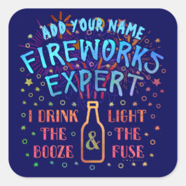 4. Juli Unabhängiges Feuerwerk Expert V2 Quadratischer Aufkleber