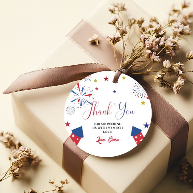 4. Juli Unabhängigkeit Baby Dusche Vielen Dank Geschenkanhänger (Von Creator hochgeladen)