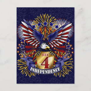 4. Juli Unabhängigkeit Postkarte