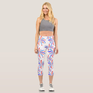 4. Juli Unabhängigkeitsfeuerwerk Sterne  Capri Leggings