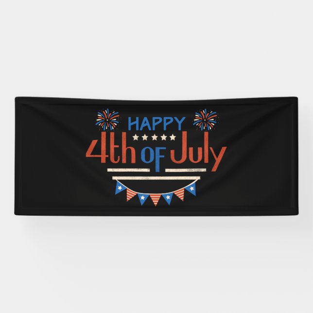 4. Juli Unabhängigkeitstag 2.5x6 Vinyl Banner (Horizontal)