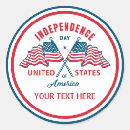 4. Juli Unabhängigkeitstag Amerikanische Flagge Runder Aufkleber