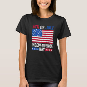 4. Juli Unabhängigkeitstag Amerikanische Flagge T-Shirt